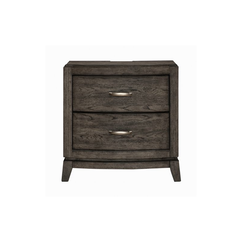 Pemberly Row Nightstand with Built-In Charging Station in Coffee Bean