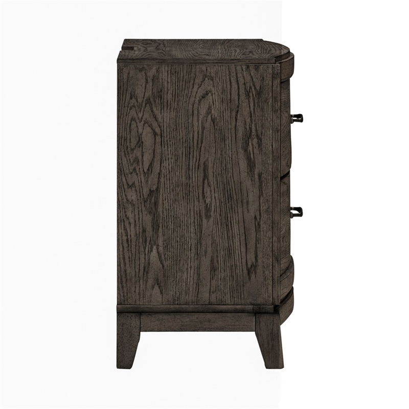Pemberly Row Nightstand with Built-In Charging Station in Coffee Bean
