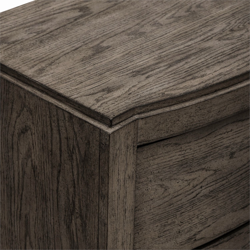 Pemberly Row Nightstand with Built-In Charging Station in Coffee Bean
