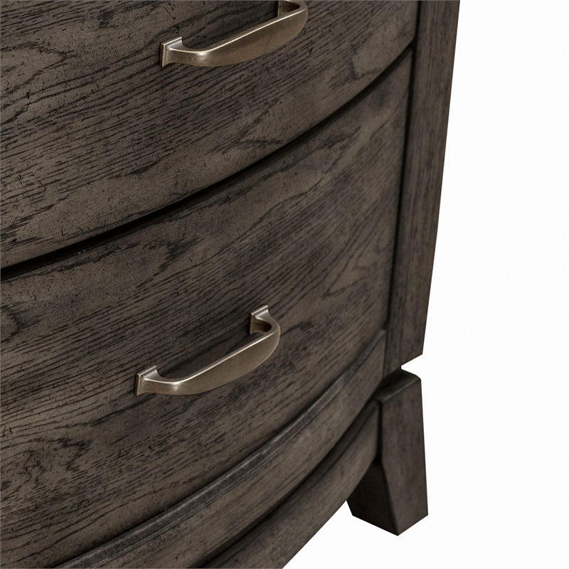 Pemberly Row Nightstand with Built-In Charging Station in Coffee Bean