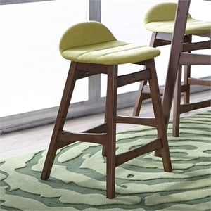 Pemberly Row 24 Inch Upholstered Counter Chair Set of 2 in Green