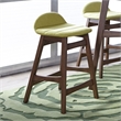Pemberly Row 24 Inch Upholstered Counter Chair Set of 2 in Green