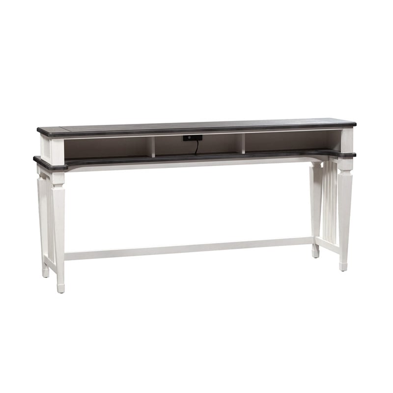 Pemberly Row 4 Piece Console Bar Table and Stool Set in White