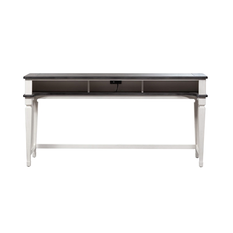 Pemberly Row 4 Piece Console Bar Table and Stool Set in White