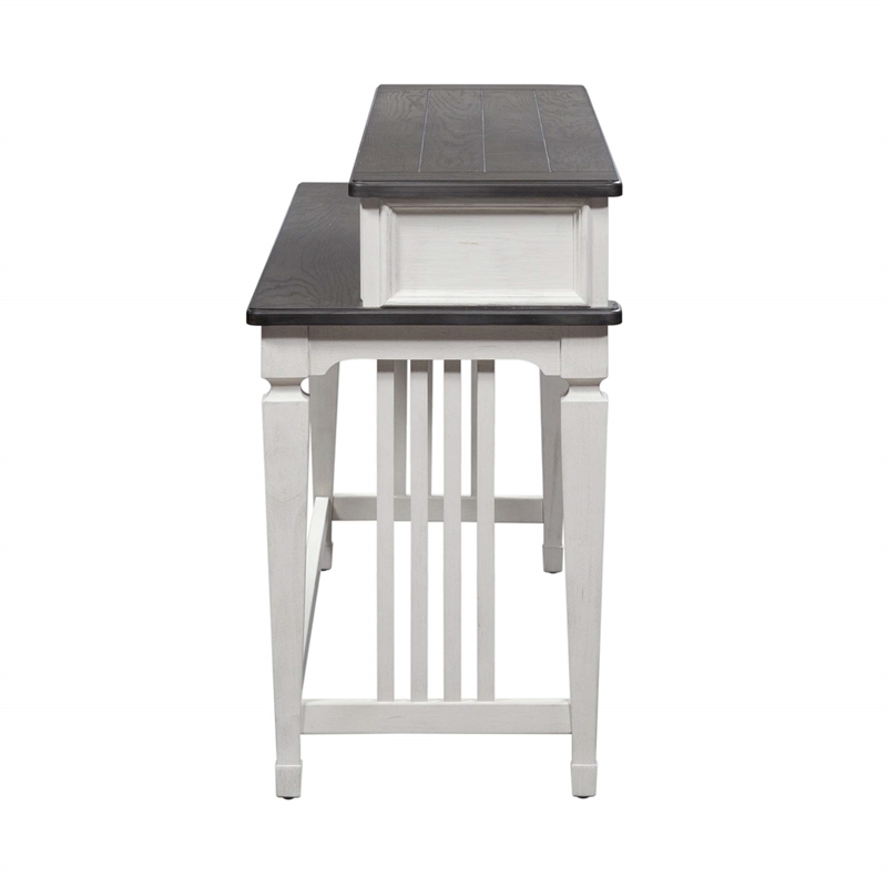 Pemberly Row 4 Piece Console Bar Table and Stool Set in White