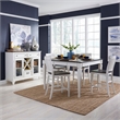 Pemberly Row 5 Piece Gathering Table Dining Room Set in White