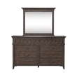 Pemberly Row Dresser and Mirror Set with Cedar Lining in Saddle Brown