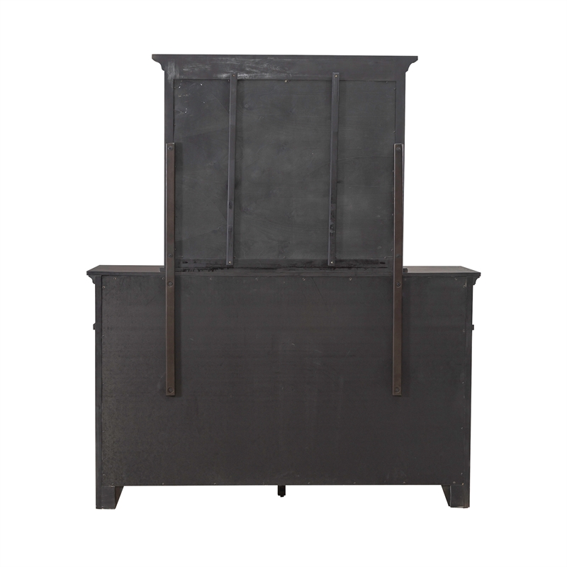 Pemberly Row Dresser and Mirror Set with Cedar Lining in Saddle Brown