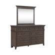Pemberly Row Dresser and Mirror Set with Cedar Lining in Saddle Brown