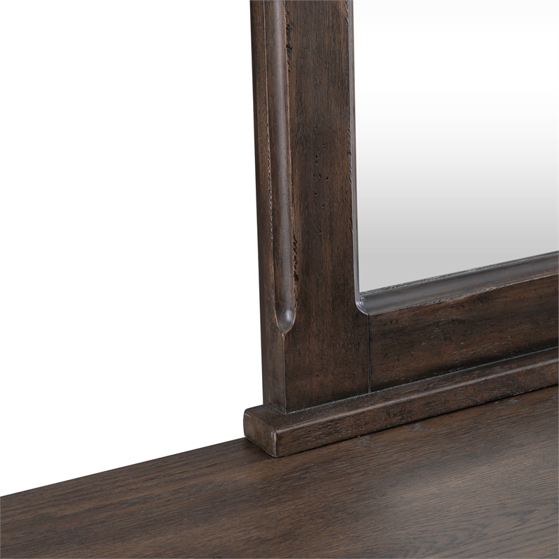 Pemberly Row Dresser and Mirror Set with Cedar Lining in Saddle Brown