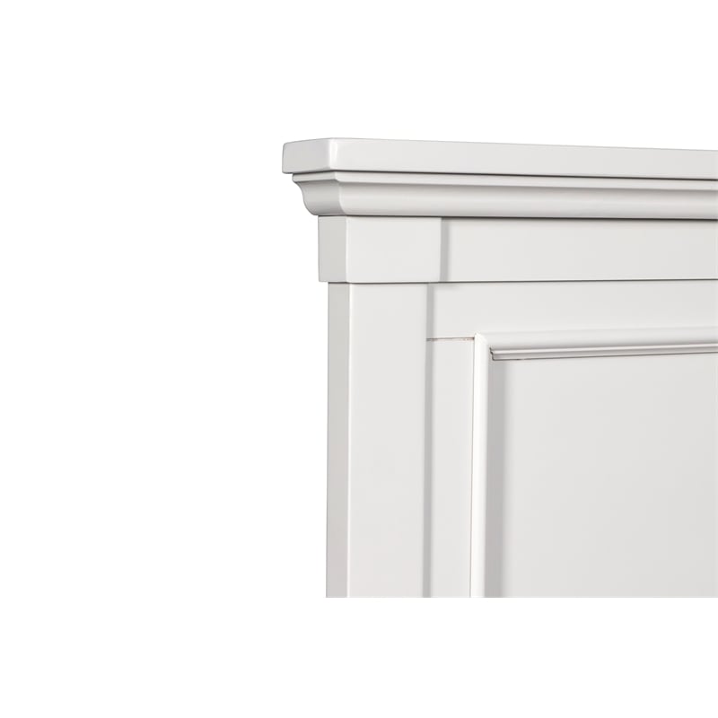 Pemberly Row 4-Piece White Queen Bedroom Set with Poplar Wood Frame