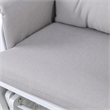 Pemberly Row Madison Wood Glider and Ottoman in White/Woven Gray