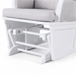 Pemberly Row Madison Wood Glider and Ottoman in White/Woven Gray