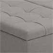 Pemberly Row Square Coffee Table Ottoman in Dove Gray Fabric with Storage