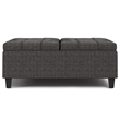 Pemberly Row Transitional Coffee Table Storage Ottoman in Ebony Tweed