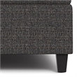 Pemberly Row Transitional Coffee Table Storage Ottoman in Ebony Tweed
