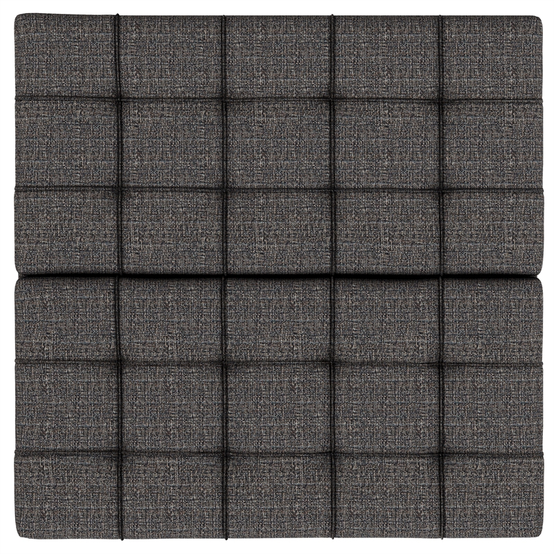 Pemberly Row Transitional Coffee Table Storage Ottoman in Ebony Tweed