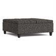 Pemberly Row Transitional Coffee Table Storage Ottoman in Ebony Tweed