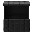 Pemberly Row Harrison Coffee Table Ottoman in Black Faux Leather