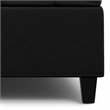 Pemberly Row Harrison Coffee Table Ottoman in Black Faux Leather