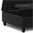 Pemberly Row Harrison Coffee Table Ottoman in Black Faux Leather