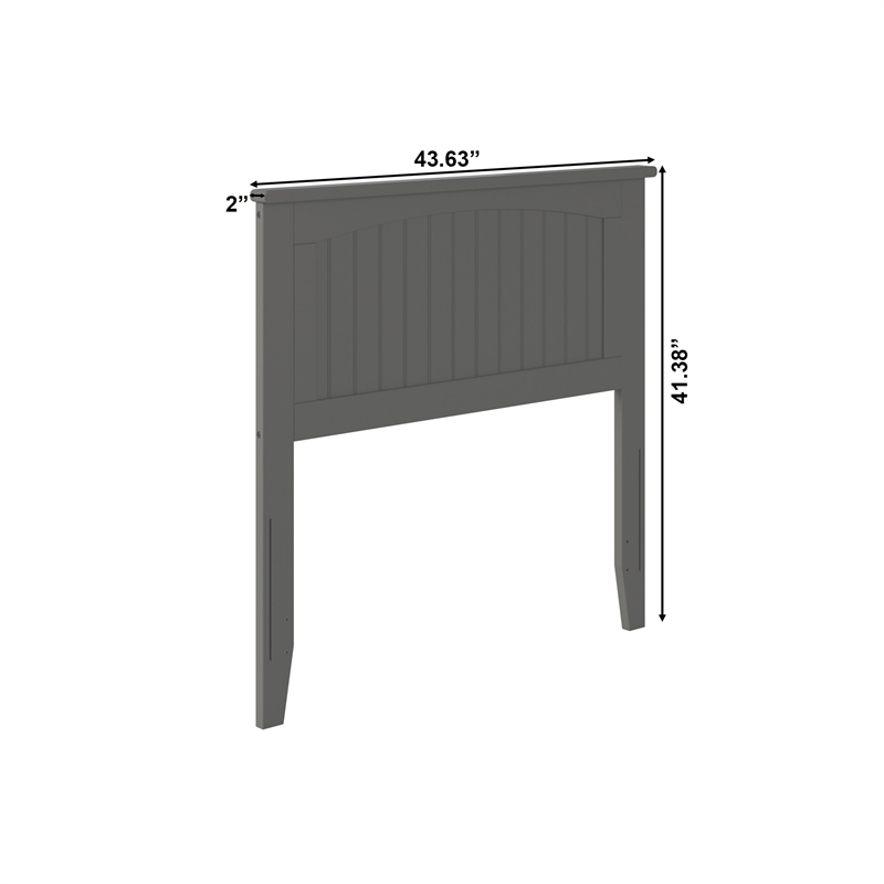 Pemberly Row Twin Wood Panel Headboard in Gray