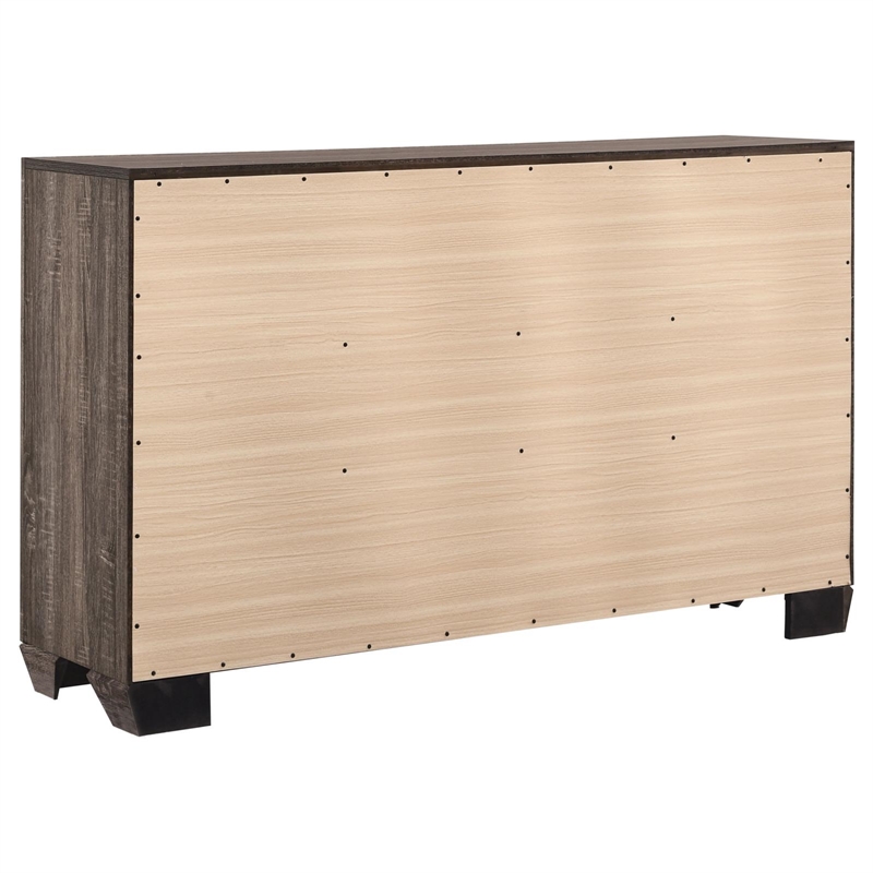 Pemberly Row 4-Piece Queen Bedroom Set in Washed Taupe Oak Finish