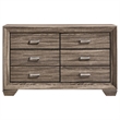 Pemberly Row 4-Piece Queen Bedroom Set in Washed Taupe Oak Finish