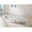 Pemberly Row 2-Piece Glass Coffee & End Table Set with Chrome Finish