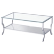 Pemberly Row 2-Piece Glass Coffee & End Table Set with Chrome Finish