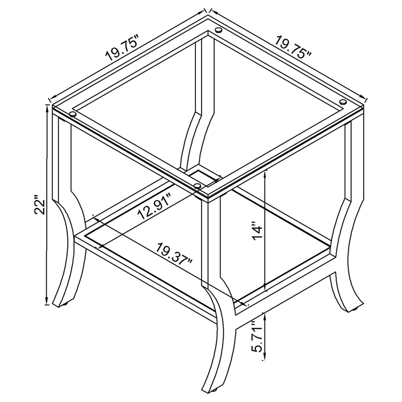 Pemberly Row 2-Piece Glass Coffee & End Table Set with Chrome Finish