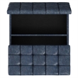 Pemberly Row Square Coffee Table Storage Ottoman in Blue Vegan Faux Leather