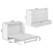 Pemberly Row Queen Solid Wood Modern Murphy Bed Chest with Mattress