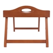Pemberly Row Foldable Wooden Breakfast Tray with Teak Finish and Handles