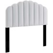 Pemberly Row Full/Queen Scalloped Performance Velvet Headboard in White