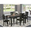 Pemberly Row 5-Piece Black Wood and Solid Seat Dining Table Set