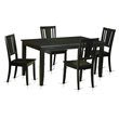 Pemberly Row 5-Piece Black Wood and Solid Seat Dining Table Set