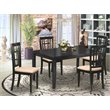 Pemberly Row 5-Piece Solid Rubber Wood Kitchen Table Set in Black