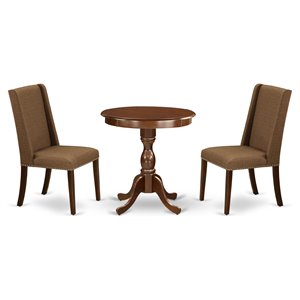 Pemberly Row 3-Piece Wood Table and Dining Chairs in Mahogany
