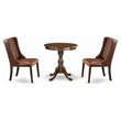 Pemberly Row 3-Piece Wood Dining Room Table Set in Mahogany