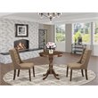Pemberly Row 3-Piece Wood Dinette Room Table Set in Mahogany
