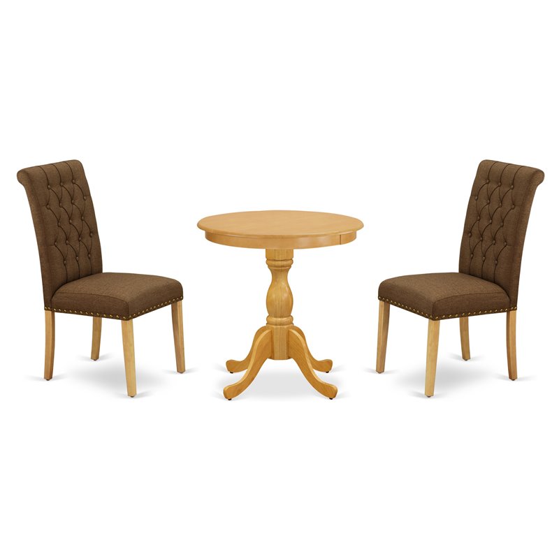 Pemberly Row 3-Piece Wood Dining Room Set in Oak Finish