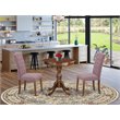Pemberly Row 3-Piece Wood Dinette Set in Mahogany Finish