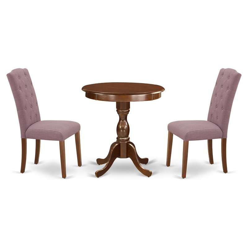 Pemberly Row 3-Piece Wood Dinette Set in Mahogany Finish