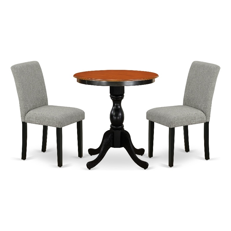 Pemberly Row 3-Piece Dining Set with Table and 2 Chairs Wooden Cherry Top