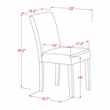 Pemberly Row 3-Piece Dining Set with PU Leather High Back Chairs Cherry Top