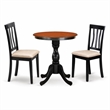 Pemberly Row 3-Piece Dining Table Set with Slatted Back Chairs Cherry Top