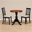 Pemberly Row 3-Piece Dining Table Set with Slatted Back Chairs Cherry Top