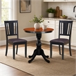 Pemberly Row 3-Piece Dining Table Set with PU Leather Chairs Black Finish