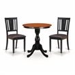 Pemberly Row 3-Piece Dining Table Set with PU Leather Chairs Black Finish